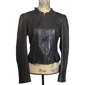 Pennyblack Black Leather Jacket Size 8